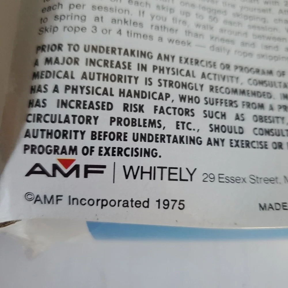 Vintage 1975 AMF Whitely Jump Rope NOS Sealed Wood handles Wells‎ Pro Jump lot 2